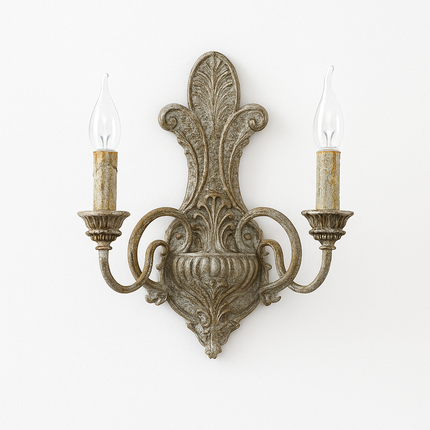 Applique murale double tête en fer style français antique — LZ4X9P2Q