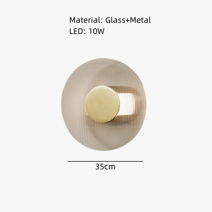 Applique murale elliptique en verre et métal doré — LZ4X9P