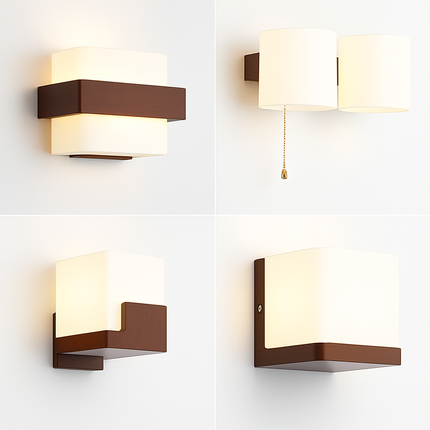 Applique murale en bois avec ampoule LED intégrée pour intérieur — LZ4X9P2