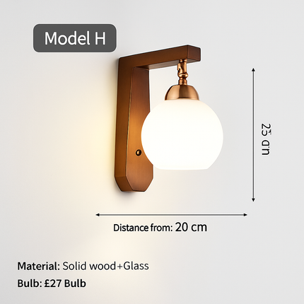 Applique murale en bois avec ampoule LED intégrée pour intérieur — LZ4X9P2