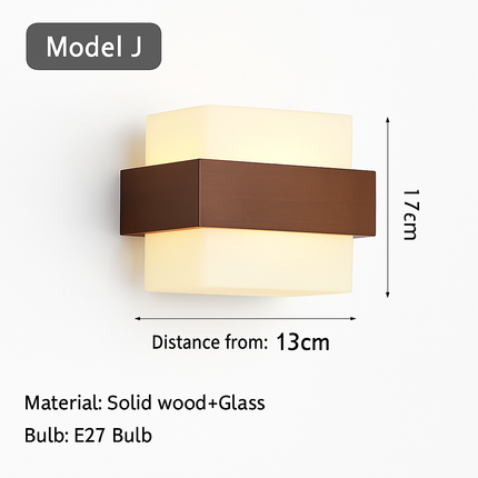 Applique murale en bois avec ampoule LED intégrée pour intérieur — LZ4X9P2