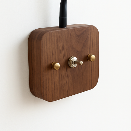Applique murale en bois de noyer avec interrupteur rotatif pour éclairage intérieur — LZ4X9P