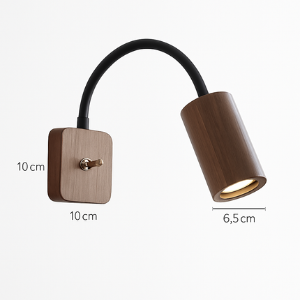 Applique murale en bois de noyer avec interrupteur rotatif pour éclairage intérieur — LZ4X9P