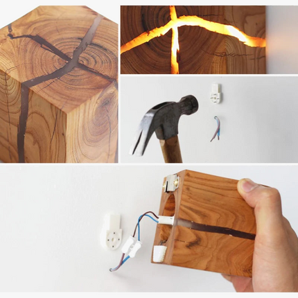 Applique murale en bois massif au design nordique créatif — LZ4X9P2