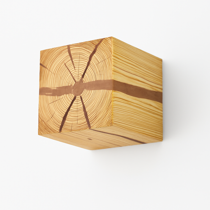 Applique murale LED artisanale en bois massif et résine — LZ4FJ9