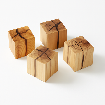 Applique murale LED artisanale en bois massif et résine — LZ4FJ9