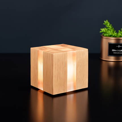 Applique murale LED artisanale en bois massif et résine — LZ4FJ9