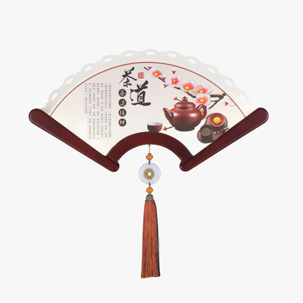 Applique murale en bois LED style éventail rétro japonais — LZ4X9P2
