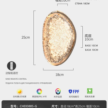applique murale en cristal de luxe avec lumière led