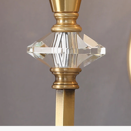 Applique murale double tête en cuivre avec lampe à bougie LED et cristal — LZ4X7P