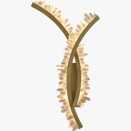 Applique murale en cristal naturel et métal doré au design stylisé — LZ4X9Q2