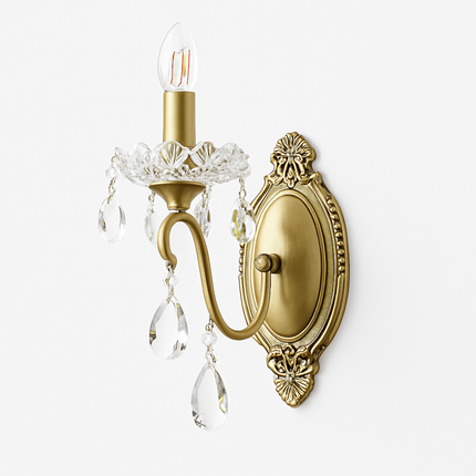 Applique murale élégante en cuivre avec cristal rétro — LZ4X9T1