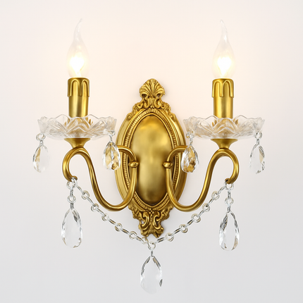 Applique murale élégante en cuivre avec cristal rétro — LZ4X9T1