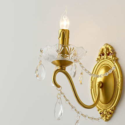 Applique murale élégante en cuivre avec cristal rétro — LZ4X9T1