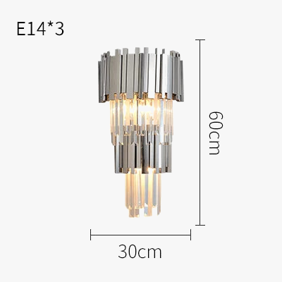 Applique murale élégante en cristal transparent et finition chromée dorée — LZ4X9P7