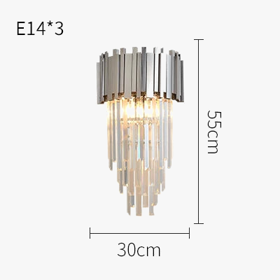 Applique murale élégante en cristal transparent et finition chromée dorée — LZ4X9P7
