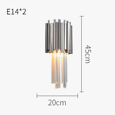 Applique murale élégante en cristal transparent et finition chromée dorée — LZ4X9P7
