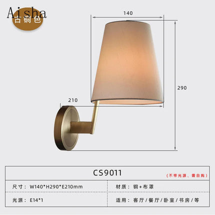 Applique murale en cuivre style américain pour intérieur et extérieur — LZ4X9T2