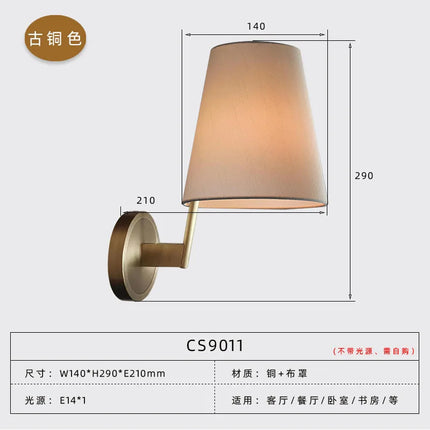 Applique murale en cuivre style américain pour intérieur et extérieur — LZ4X9T2