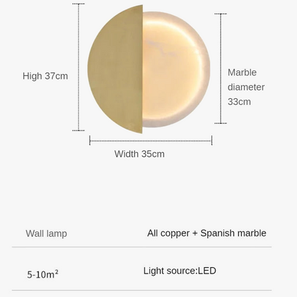 Applique murale en cuivre avec éclairage LED moderne et élégant — LZ4T9QJ