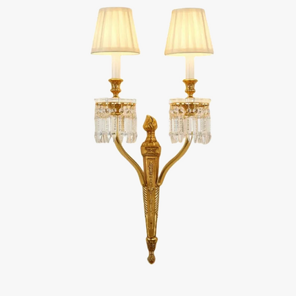 Applique murale en cuivre avec cristal et bougie LED pour intérieur élégant — LZ4XJ9