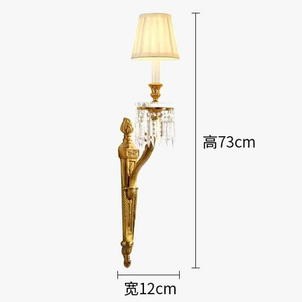 Applique murale en cuivre avec cristal et bougie LED pour intérieur élégant — LZ4XJ9