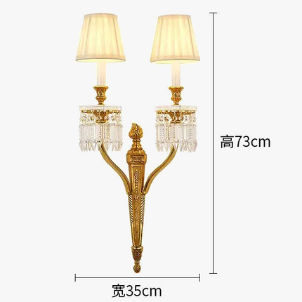 Applique murale en cuivre avec cristal et bougie LED pour intérieur élégant — LZ4XJ9