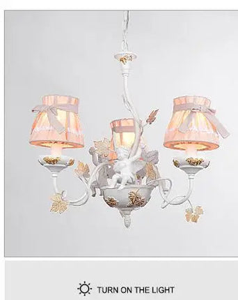 Applique murale en fer avec abat-jour tissu et nœud ruban décoratif — LZ4X9T