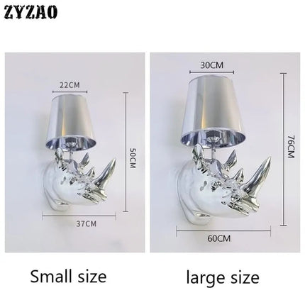 Applique murale rhinocéros au style campagnard américain — LZ4T9X