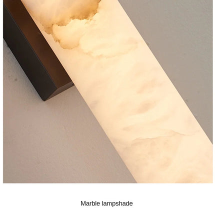 Applique murale en marbre naturel avec éclairage LED et finition cuivre — LZ4X9T2