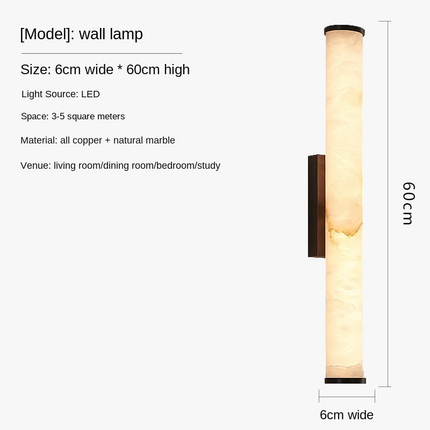 Applique murale en marbre naturel avec éclairage LED et finition cuivre — LZ4X9T2