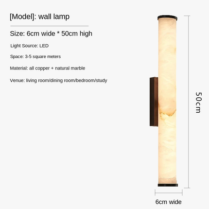 Applique murale en marbre naturel avec éclairage LED et finition cuivre — LZ4P9X2