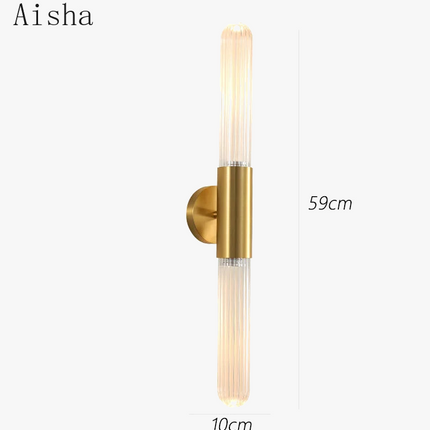 Applique murale décorative en verre doré lumineux design moderne — LZ4X9T2