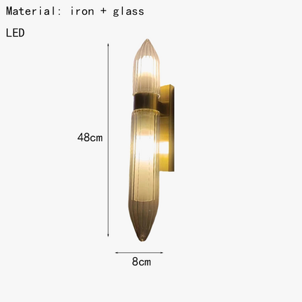 Applique murale en verre transparent et métal doré style art déco — LZ4P9XQ