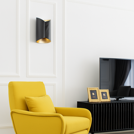 Applique murale design enroulée noire et dorée — LZ4M9X