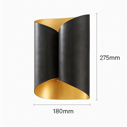 Applique murale design enroulée noire et dorée — LZ4M9X