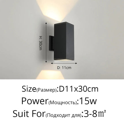 Applique murale extérieure double en aluminium — LZ4G7T9
