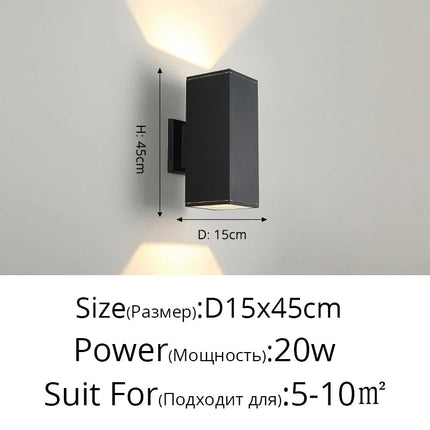 Applique murale extérieure double en aluminium — LZ4G7T9
