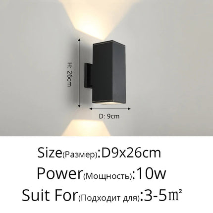 Applique murale extérieure double en aluminium — LZ4G7T9