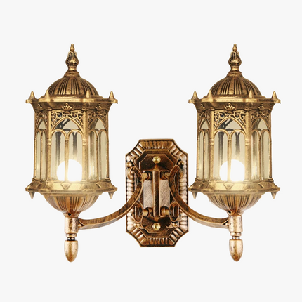 Applique murale extérieure double tête style rétro européen étanche — LZ4X9M