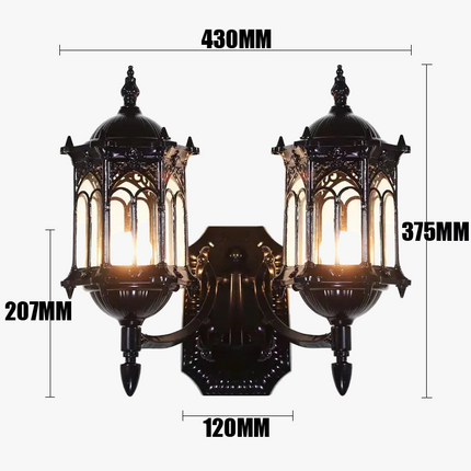 Applique murale extérieure double tête style rétro européen étanche — LZ4X9M