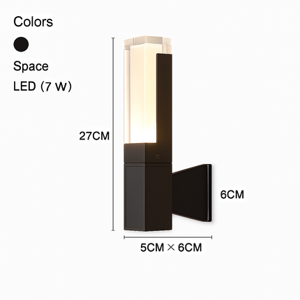 Applique murale extérieure en aluminium étanche avec détecteur PIR minimaliste — LZ4X9T