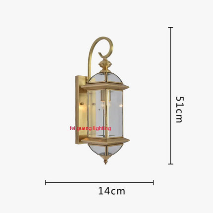 Applique murale extérieure en cuivre style rétro pour jardin et balcon — LZ4X9P2