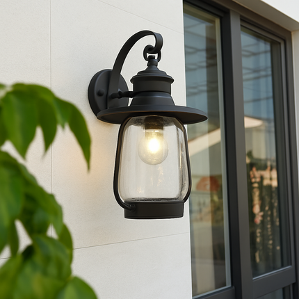 Applique murale extérieure étanche style rétro pour jardin et balcon avec verre E27 — LZ4X9P2
