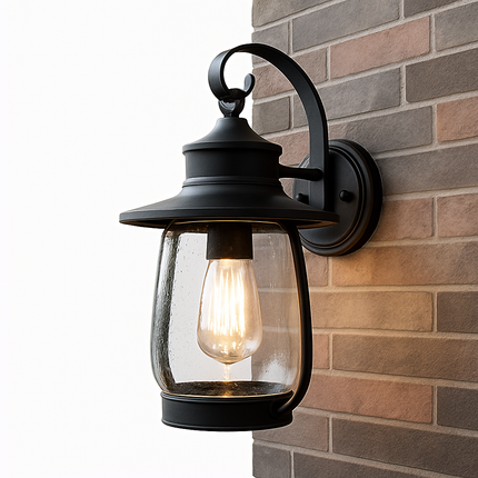 Applique murale extérieure étanche style rétro pour jardin et balcon avec verre E27 — LZ4X9P2