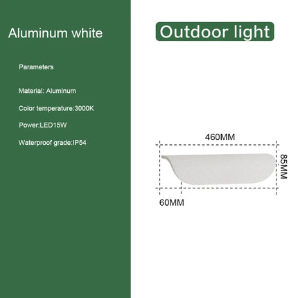 Applique murale extérieure extérieure IP65 étanche LED luminaires muraux finition blanche lumière en aluminium pour porte d'entrée de porche
