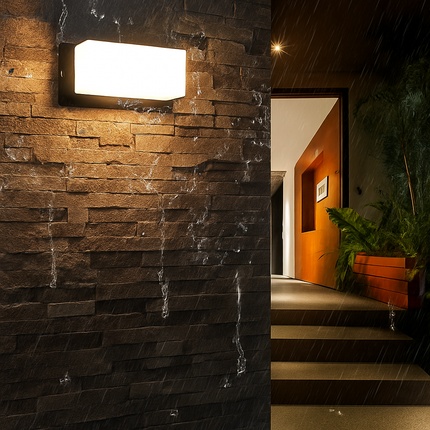 Applique murale LED extérieure extra large étanche IP65 avec détecteur de mouvement — LZ4X9T2