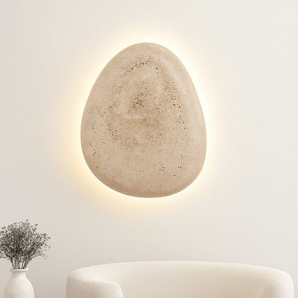 Applique murale extérieure en travertin naturel avec éclairage LED étanche — LZ4Q7M9