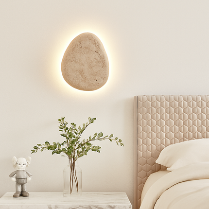 Applique murale extérieure en travertin naturel avec éclairage LED étanche — LZ4Q7M9