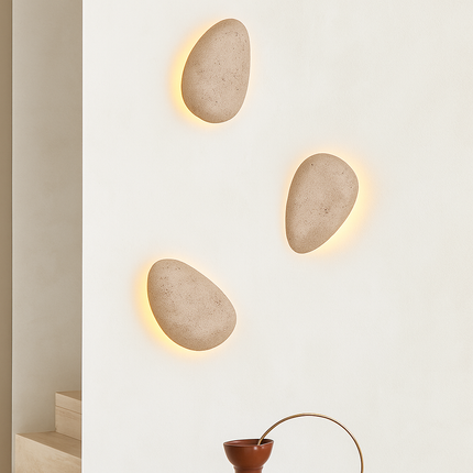 Applique murale extérieure en travertin naturel avec éclairage LED étanche — LZ4Q7M9
